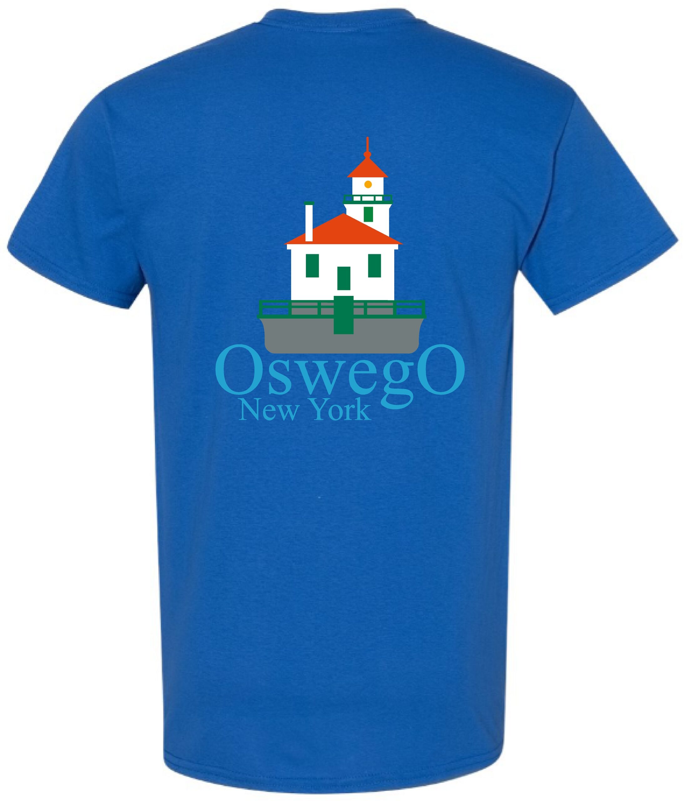 Oswego New York West Pierhead Lighthouse T Shirt - Image 4