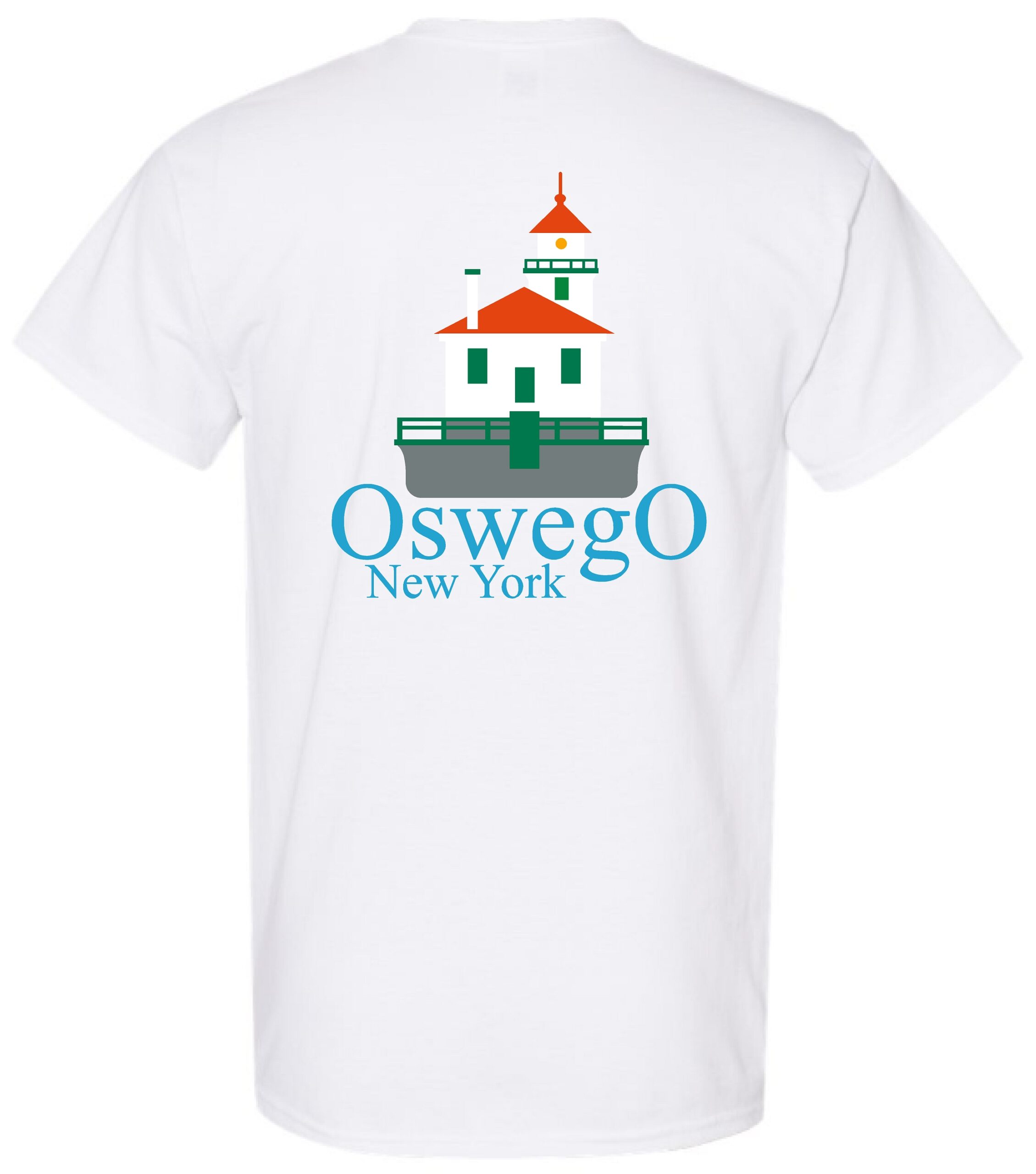 Oswego New York West Pierhead Lighthouse T Shirt - Image 5