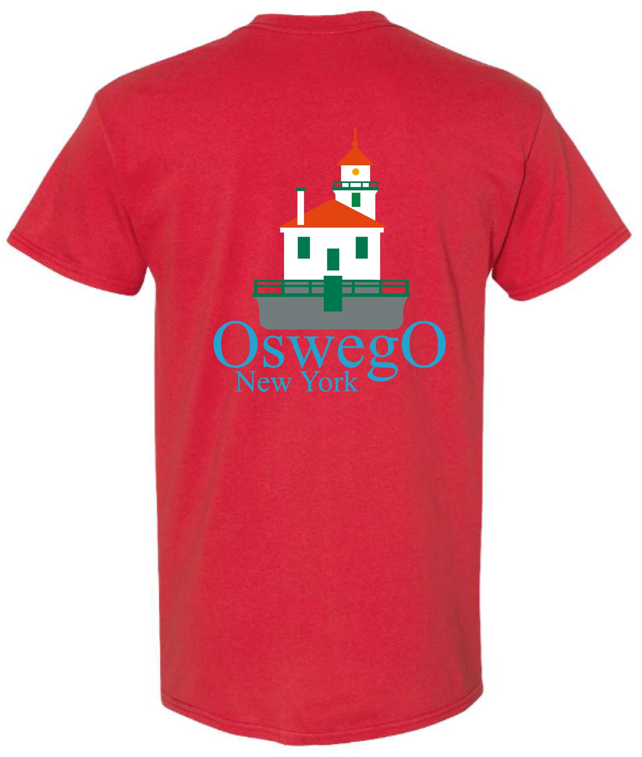 Oswego New York West Pierhead Lighthouse T Shirt - Image 6